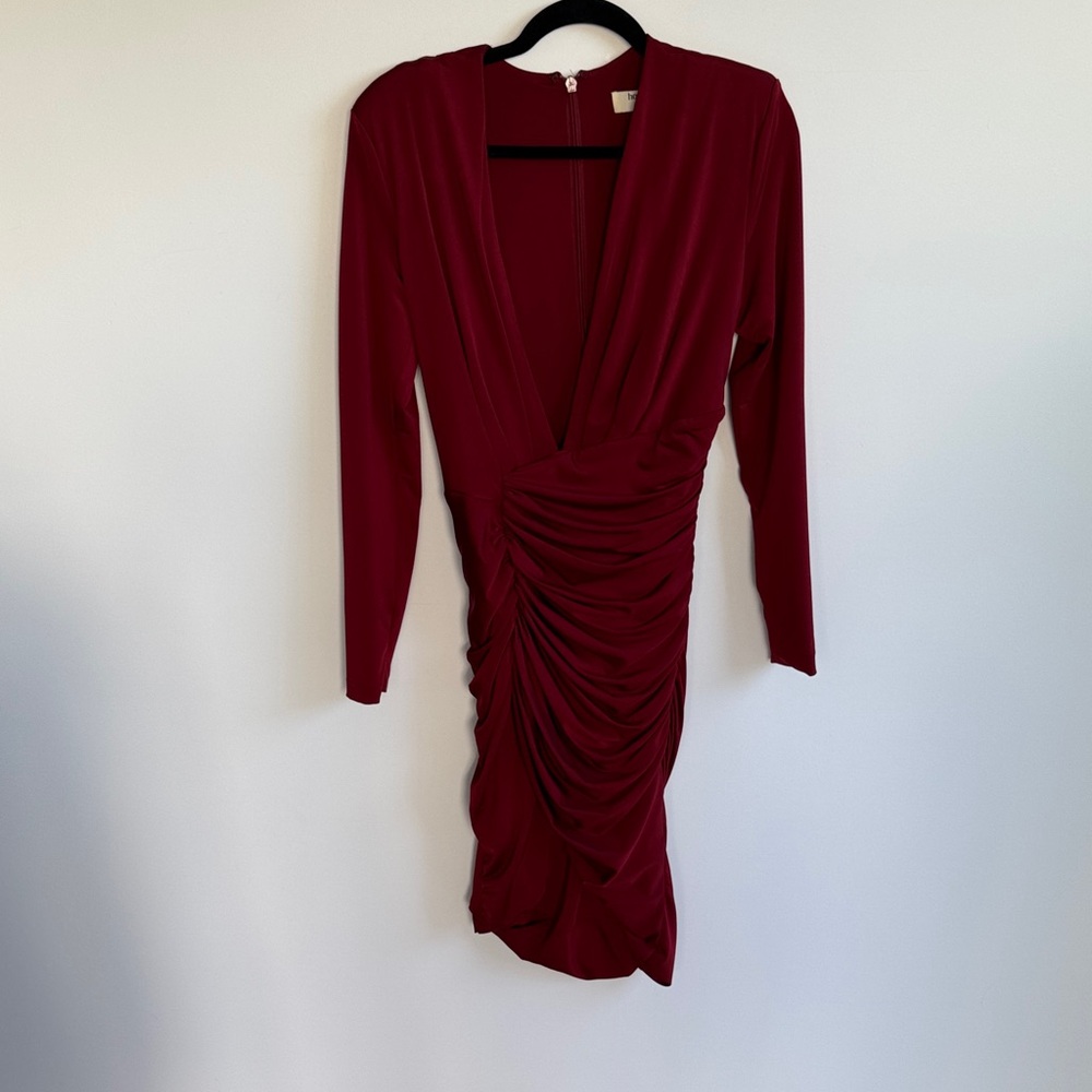 House of CB Deep Red Long Sleeve Dress